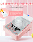 40W Nail Dust Collector with Lamp - Pink