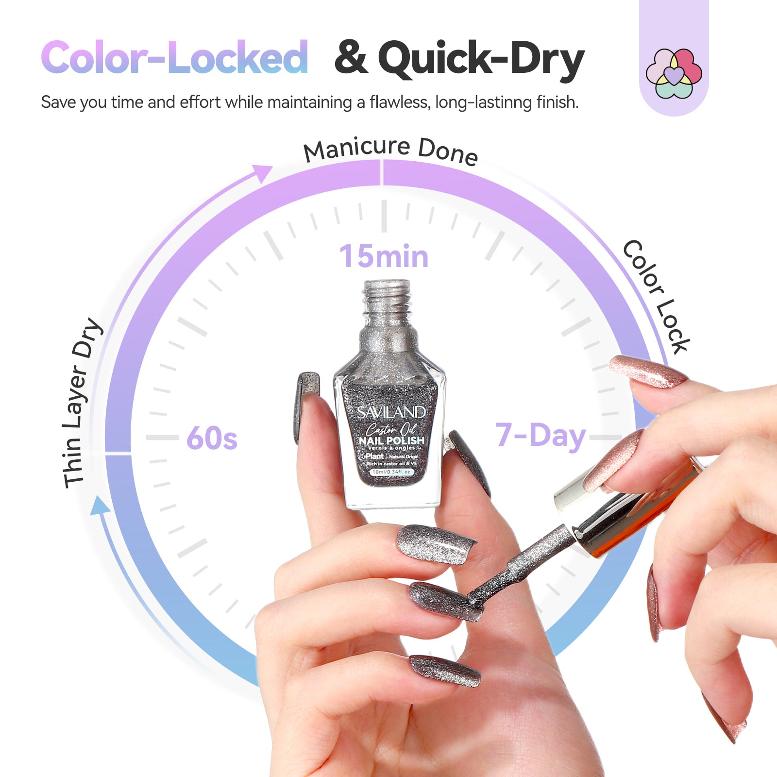6-Color Holographic Glitter Nail Polish Set (Ships to US Only)