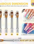 4PCS Acrylic Nail Brush - Acrylic Powder Nail Brush Kit