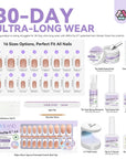 Long Square French Tip Press-On Nail Kit