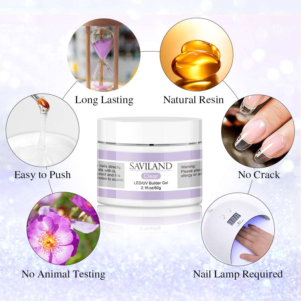 60g Clear Nail Extension Gel Set
