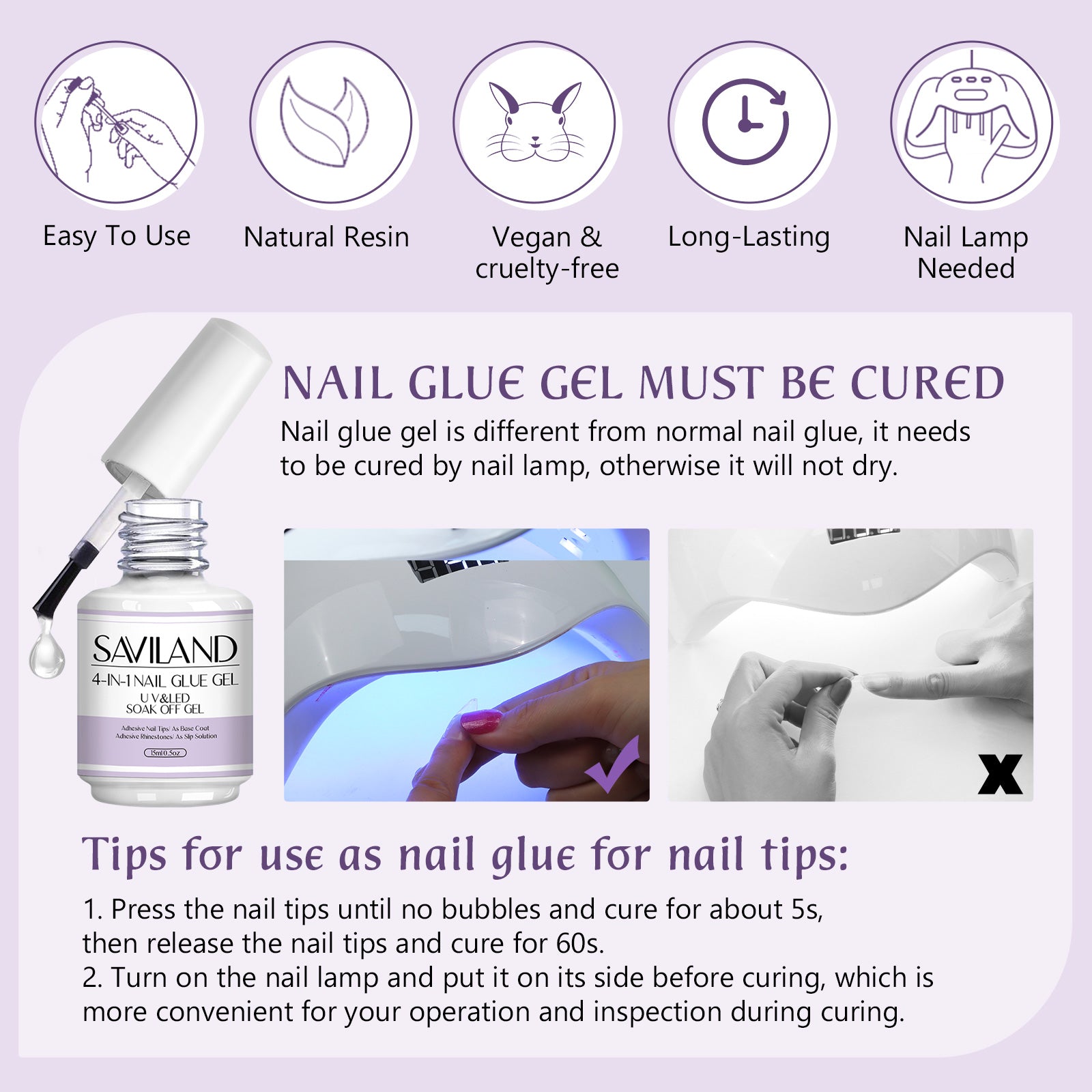 Extra Strong UV Nail Glue for Press-On Nails &amp; Tips (Ships to US Only)