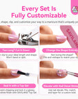 32-Piece Pink Cat Eye Extra Short Almond Press-On Nails  (Ships to US Only)