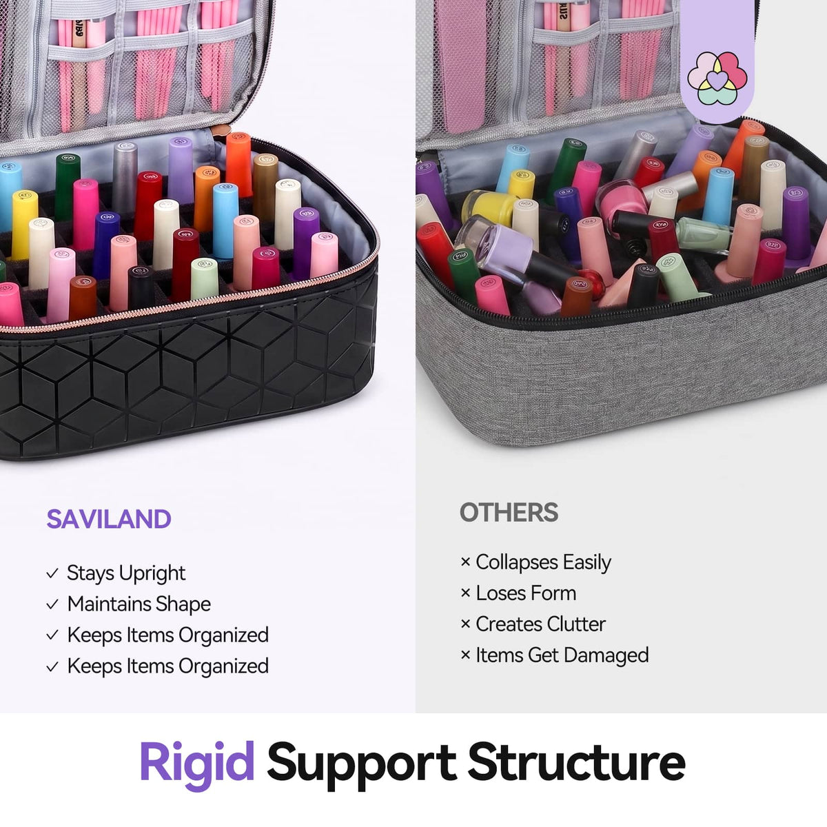 PU Leather Nail Polish Organizer Bag - Black (Ships to US Only)