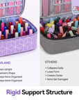 PU Leather Nail Polish Organizer Bag - Purple