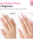 4-Color Cat Eye Poly Gel Nail Kit with UV Lamp & Slip Solution