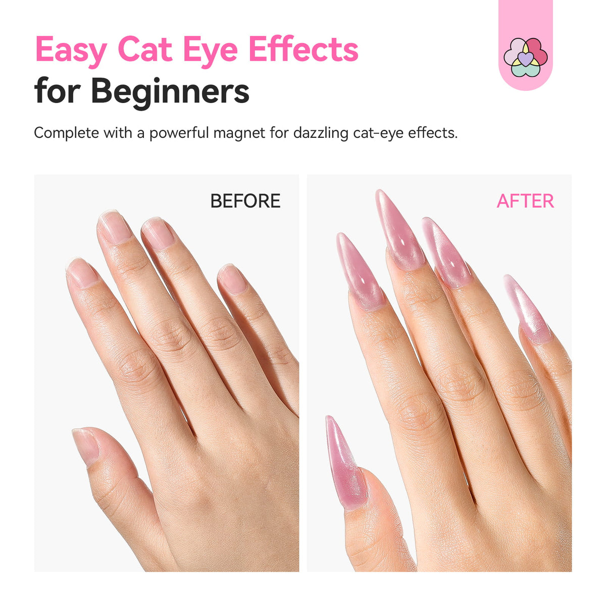 4-Color Pink Cat Eye Poly Gel Extension Kit (Ships to US Only)