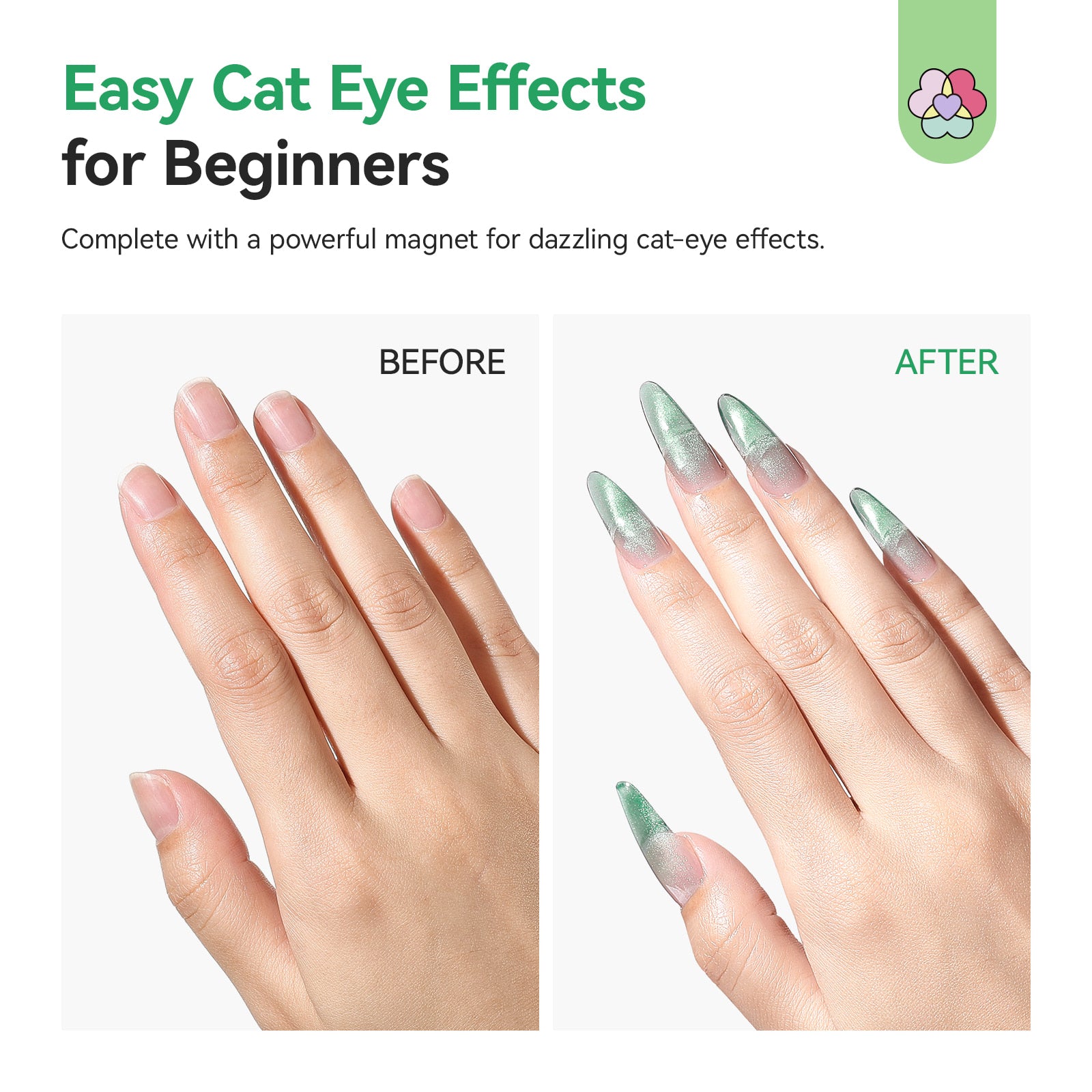 4-Color HEMA-Free Cat Eye Poly Gel Extension Kit