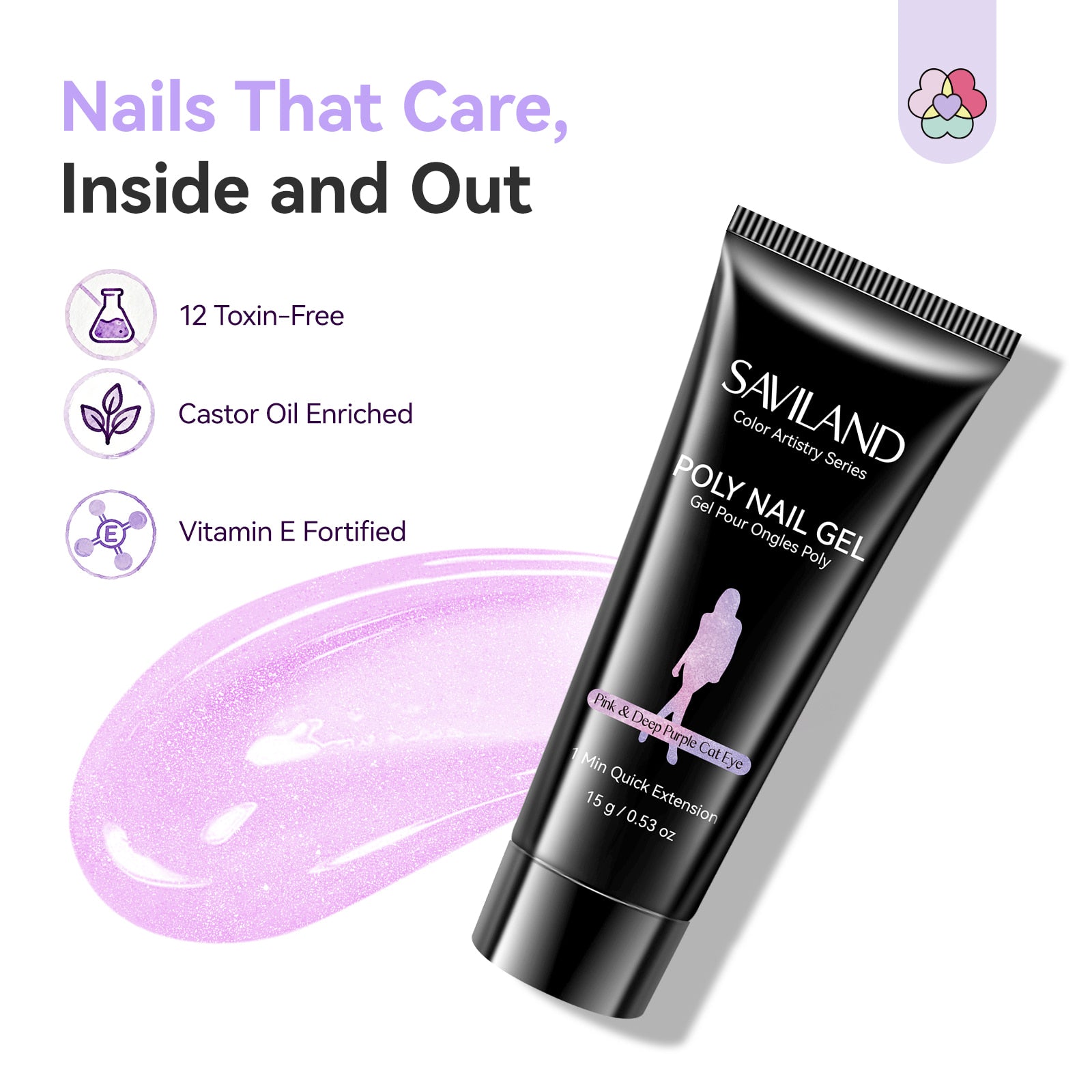 6-Color Cat Eye Poly Gel Kit with Castor Oil (Ships to US Only)