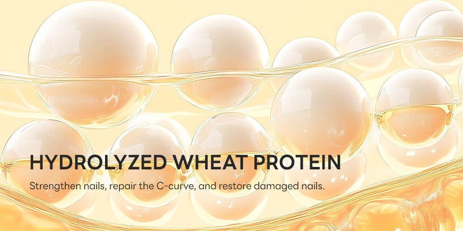 Hydrolyzed wheat protein in SAVILAND nail care formula to repair damaged nails and improve nail strength
