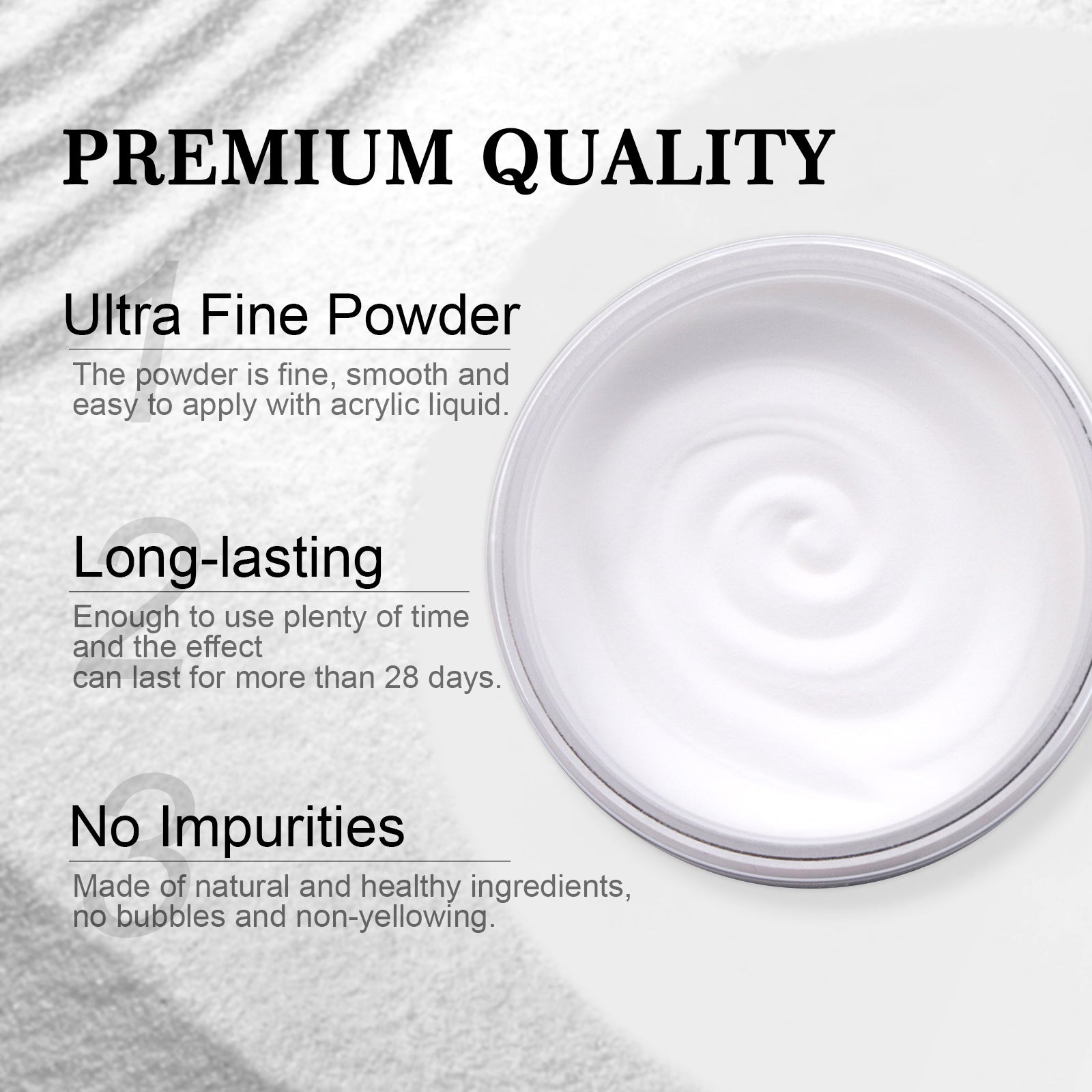 Bubble-Free Clear Acrylic Powder for Long-Lasting Nails