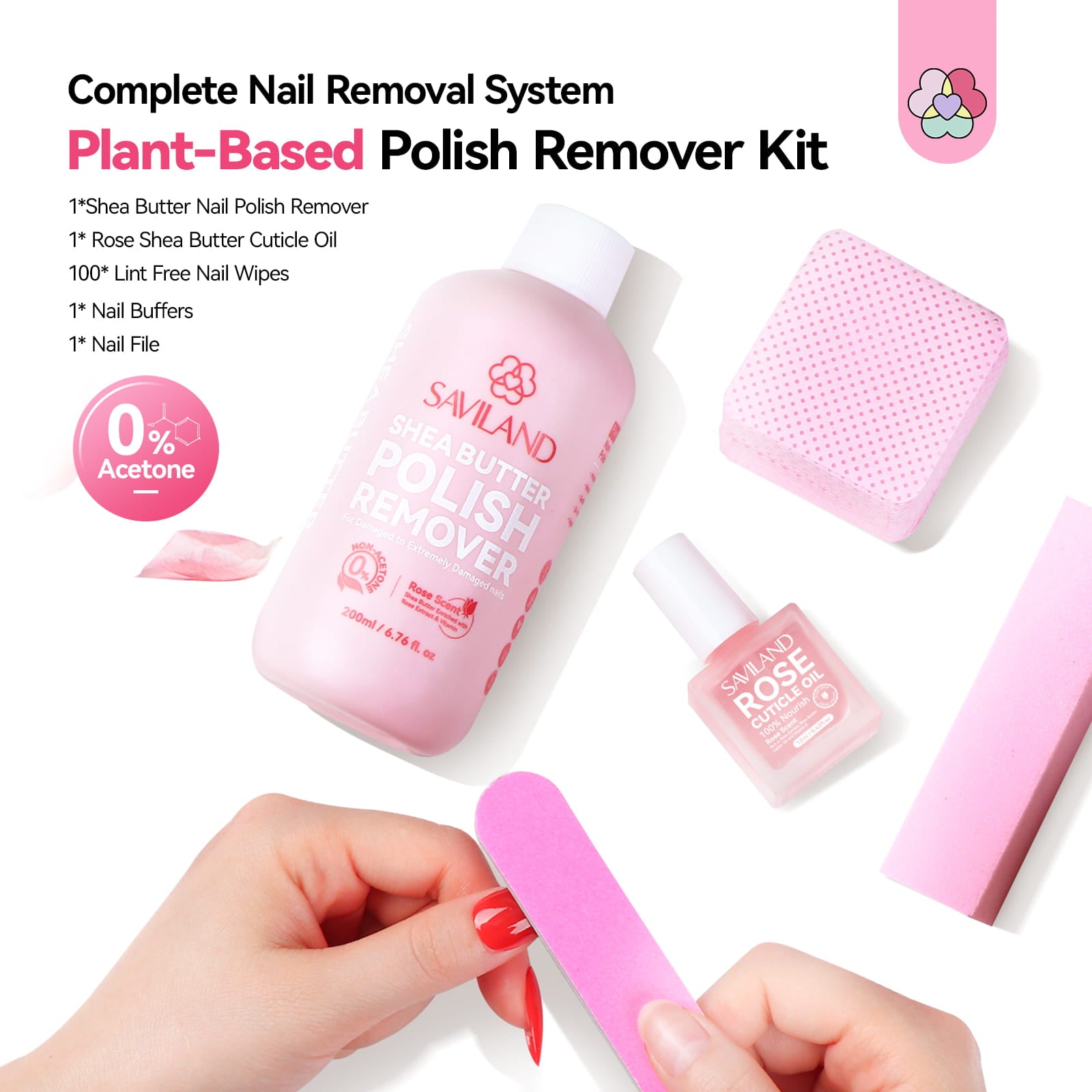 Gentle Plant-Based Nail Polish Remover Kit No Acetone Needed