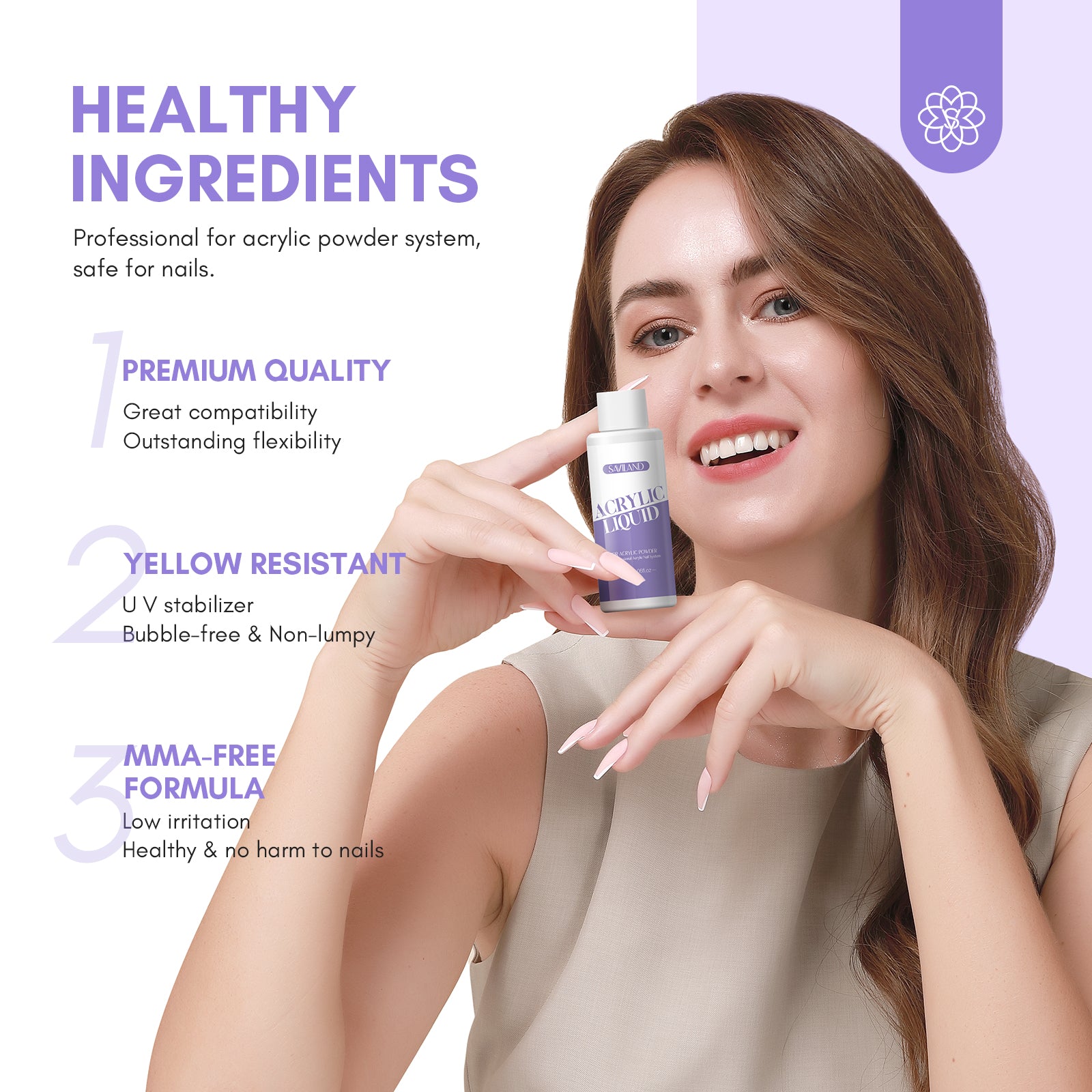 Acrylic Monomer &amp; Brush Kit for Easy Nail Extensions