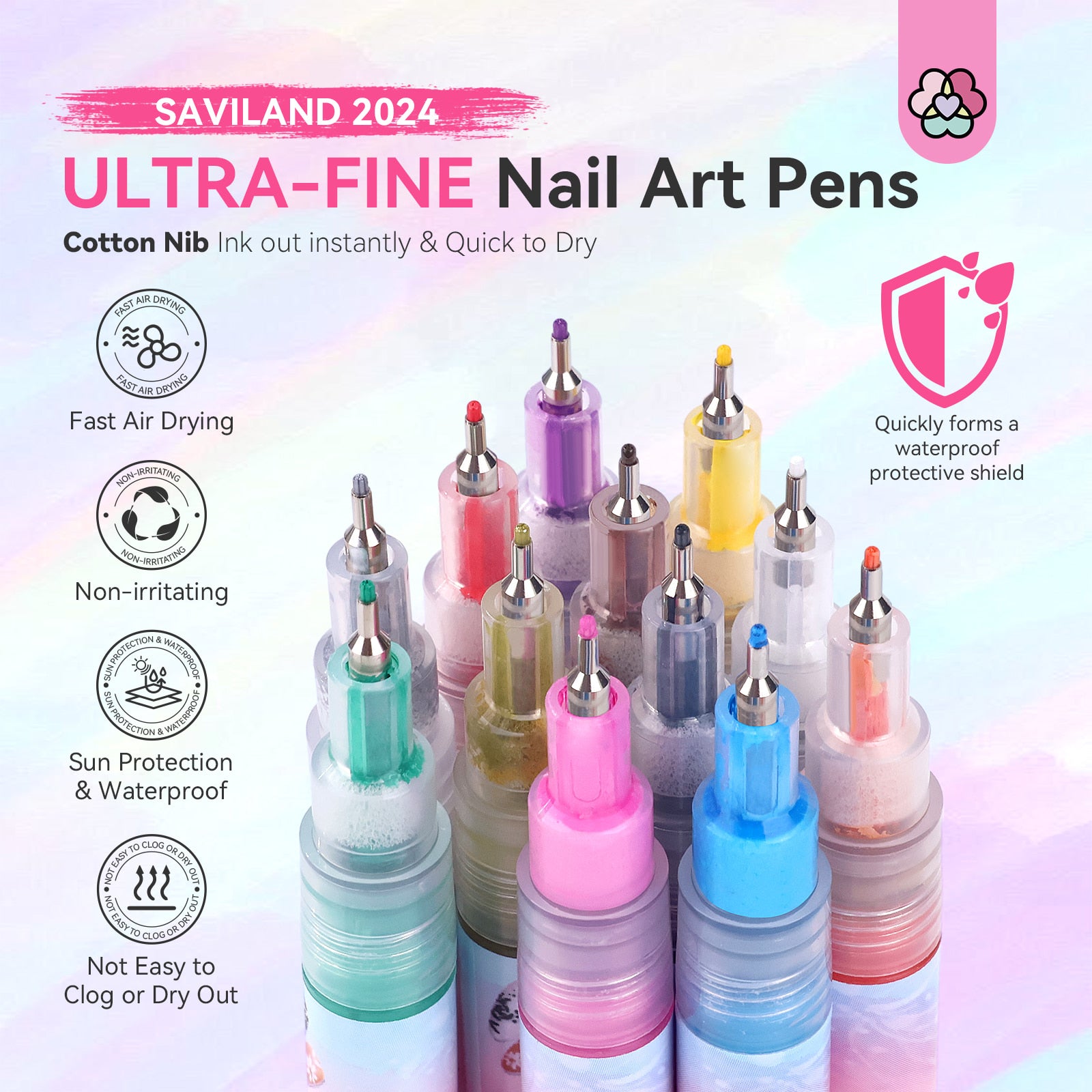 12 Colors 3D Nail Art Pens for Creative Nail Designs (Ships to US Only)