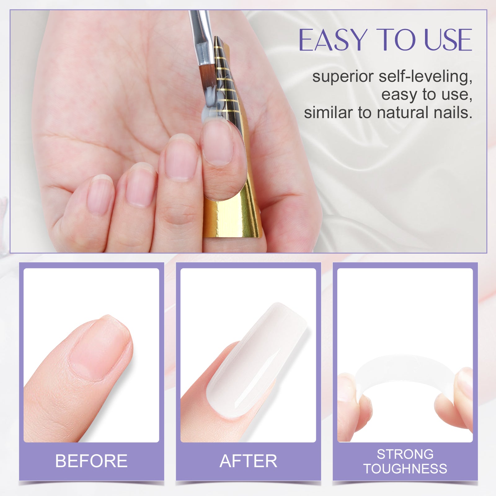 White Builder Gel for Strong Nail Extensions &amp; Repair