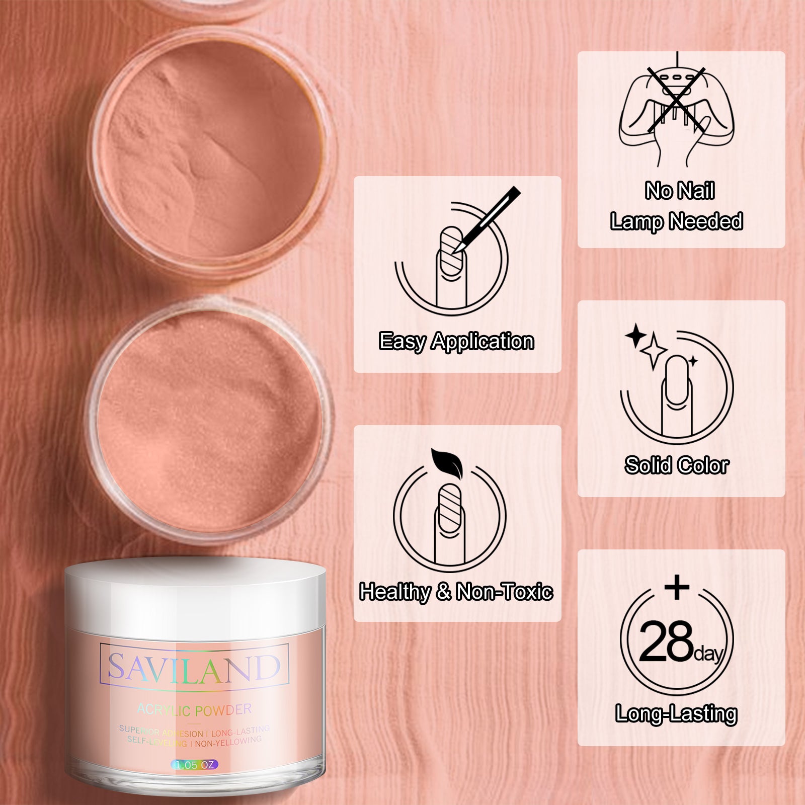 Nude Acrylic Powder for Natural-Looking Nail Extensions (Ships to US Only)