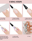 6PCS Rose Gold Art Nail Liner Brushes Set