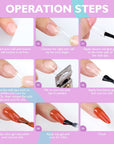 240PCS Medium Almond Clea False Nails Tips Kit