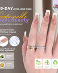 Long Square French Tip Press-On Nail Kit