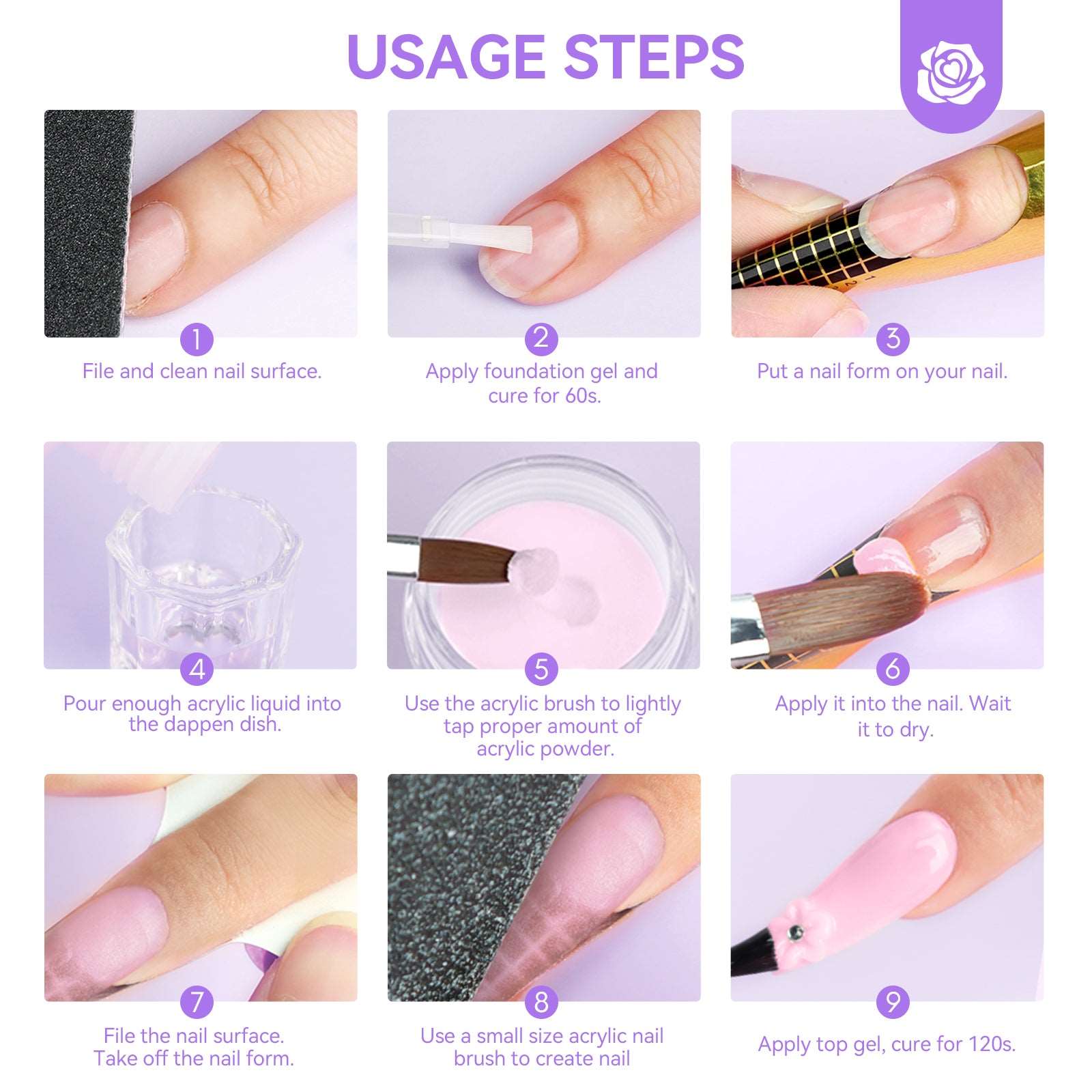 Acrylic Powder and Liquid Set-Clear Pink Nude Acrylic Nail Kit