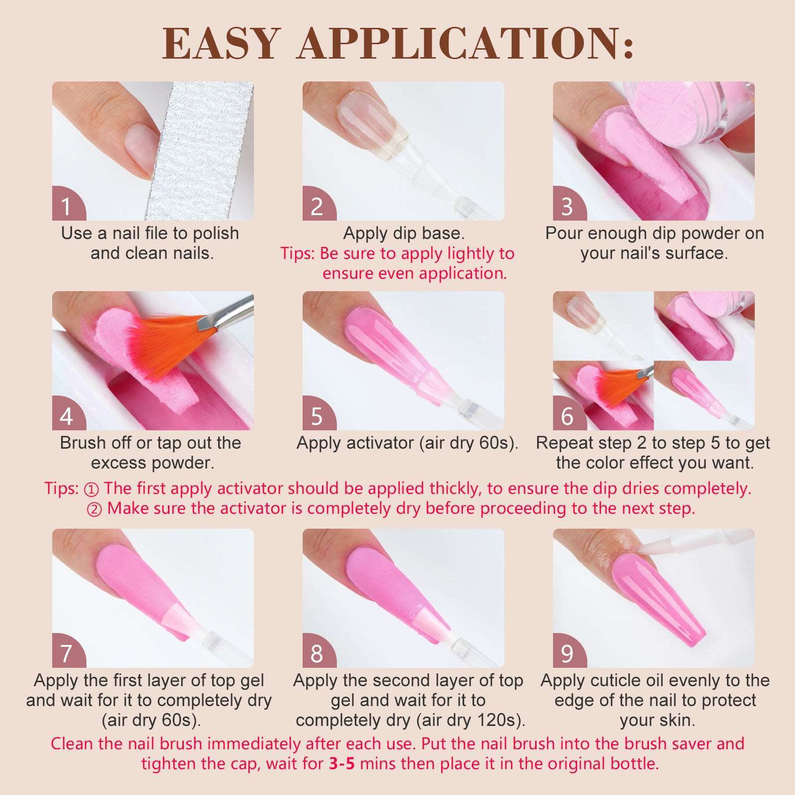 [US ONLY]49PCS Dip Nails Powder Starter Kit - 40 Colors