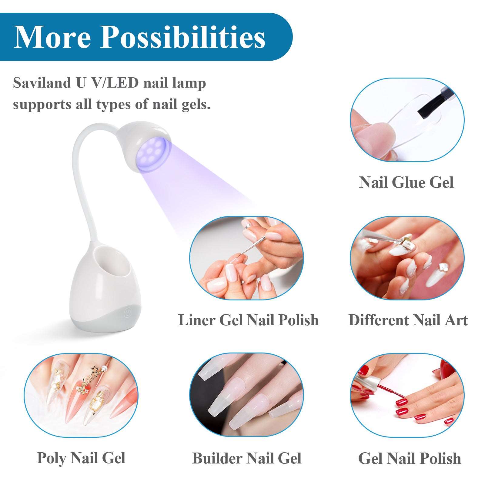 36W UV LED Lamp for Gel Nails with Nail Brush Holder