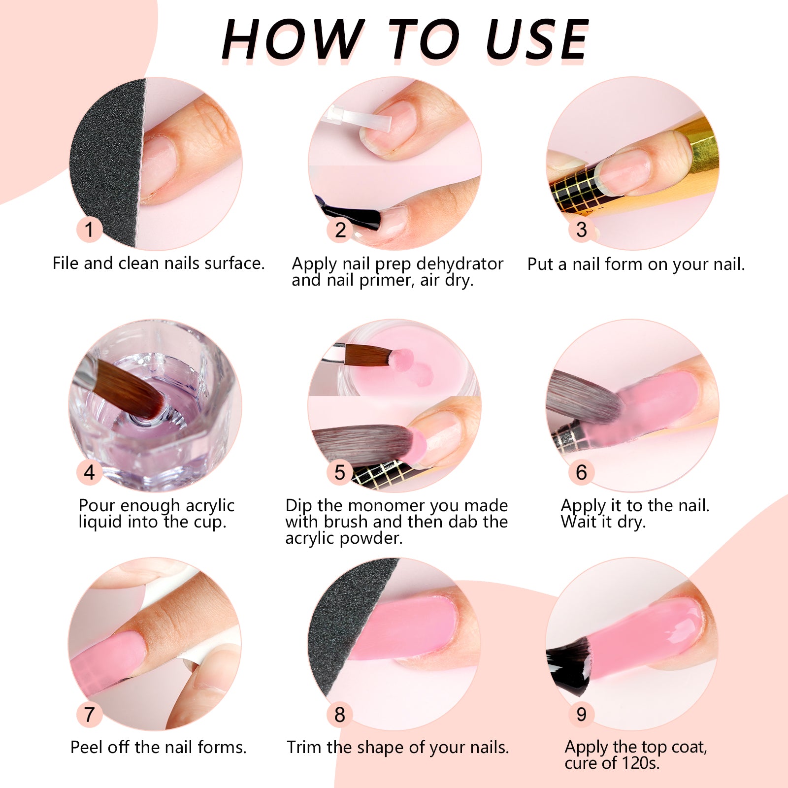 Pink Acrylic Powder for Elegant French &amp; 3D Nail Art (Ships to US Only)