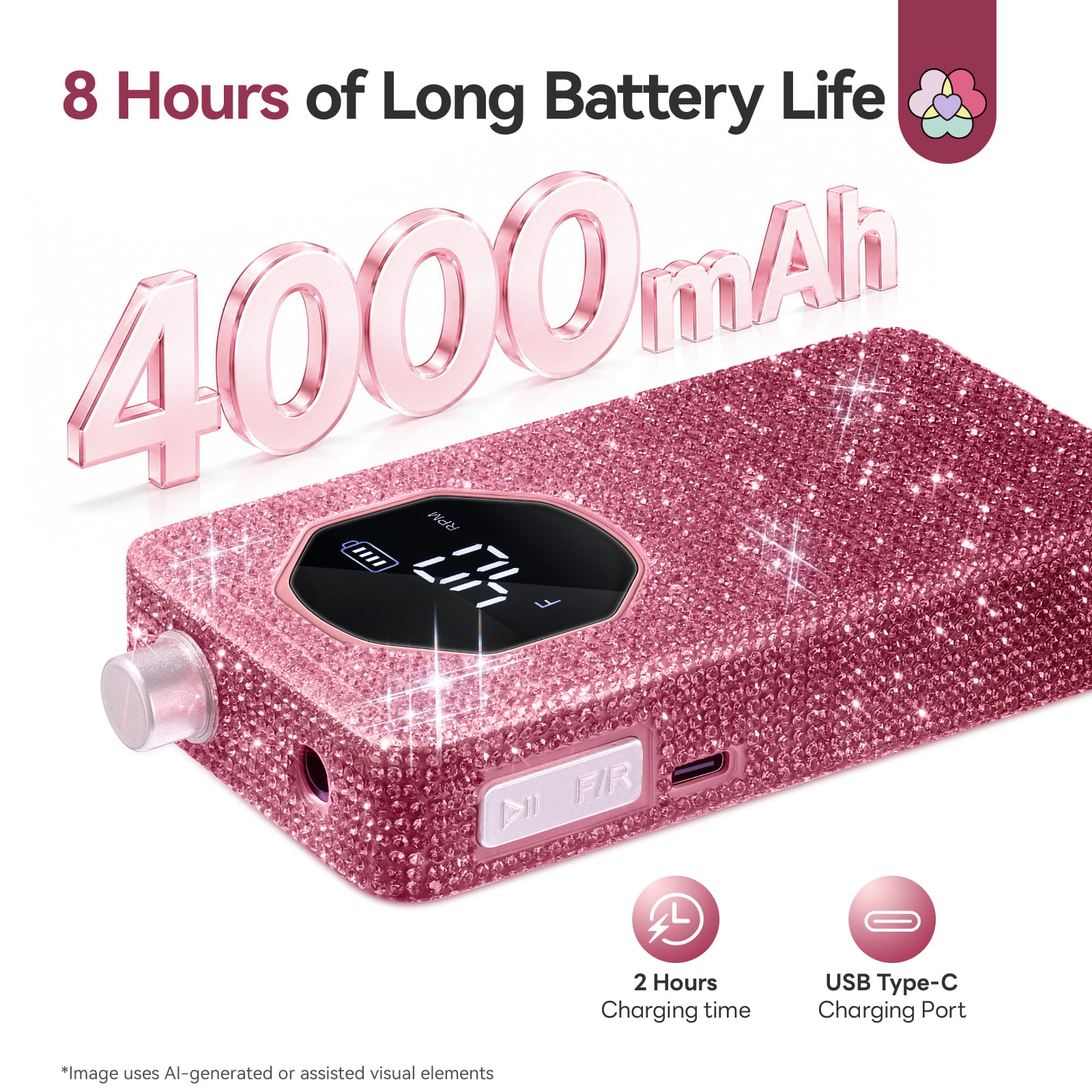 40000RPM Electric Nail Drill for 30S Fast Acrylic Removal