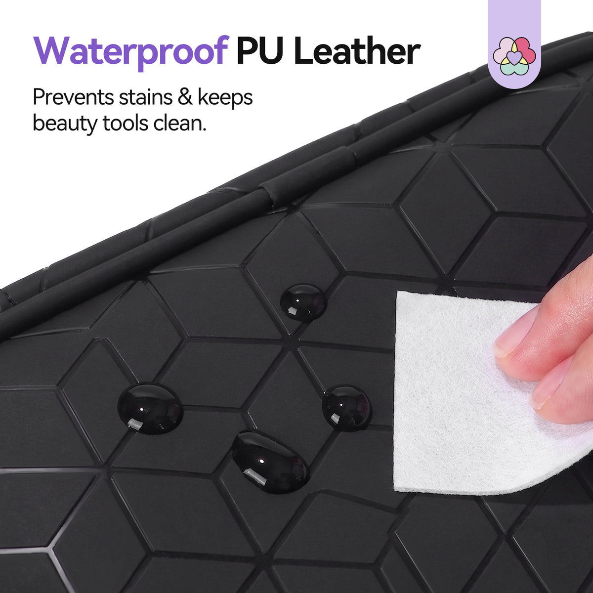 PU Leather Nail Polish Organizer Bag - Black (Ships to US Only)