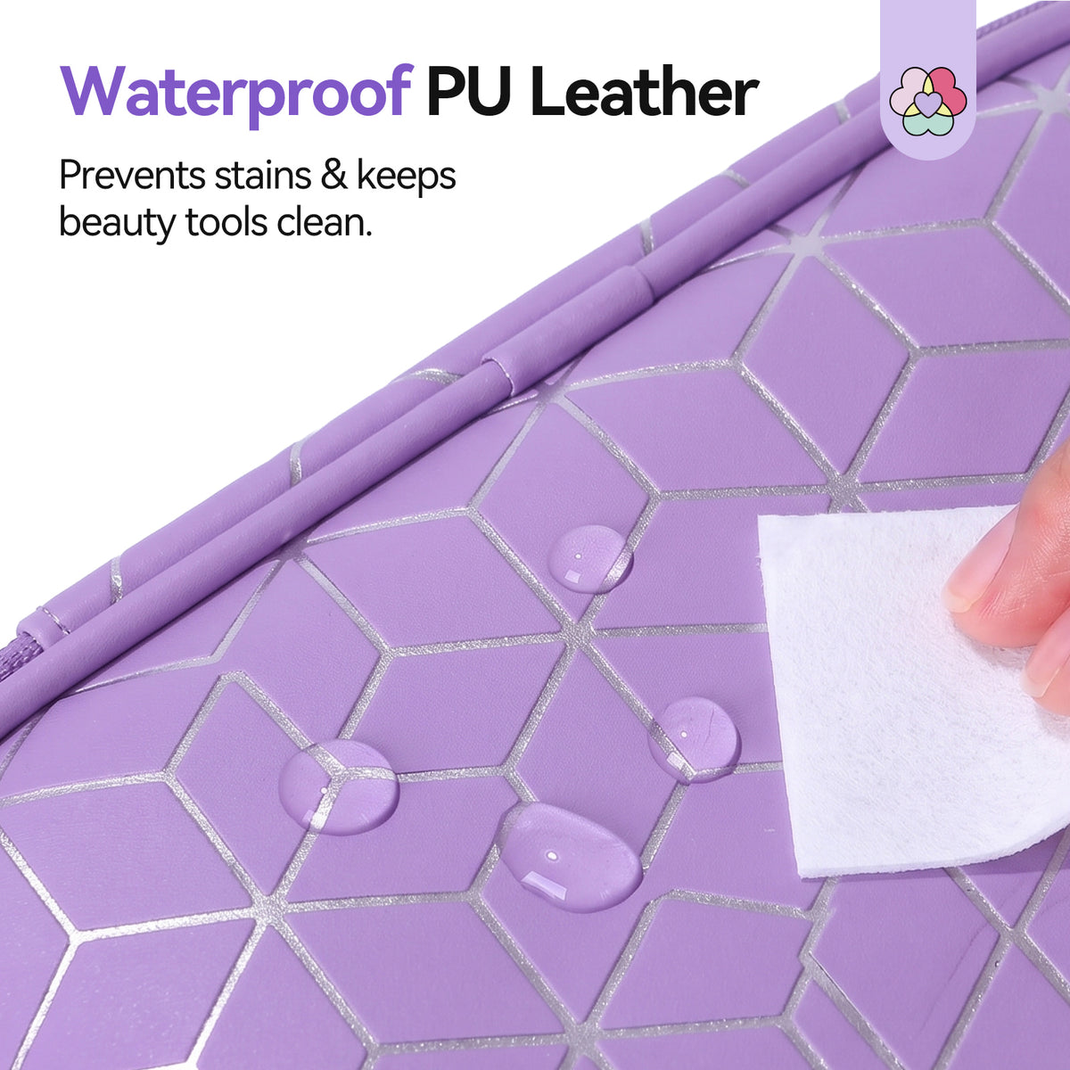 PU Leather Nail Polish Organizer Bag - Purple