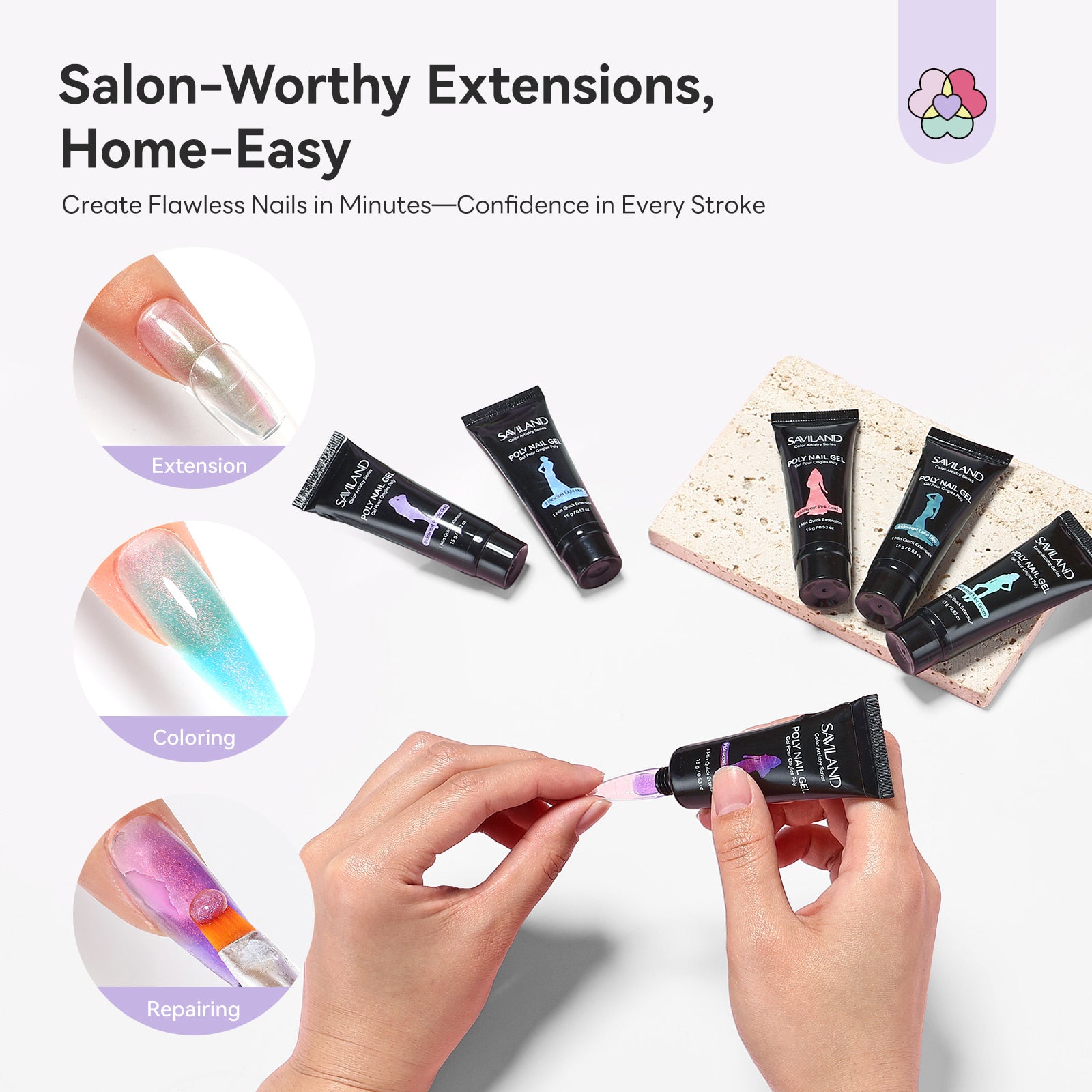 6-Color Fine Shimmer Poly Gel Kit (Ships to US Only)