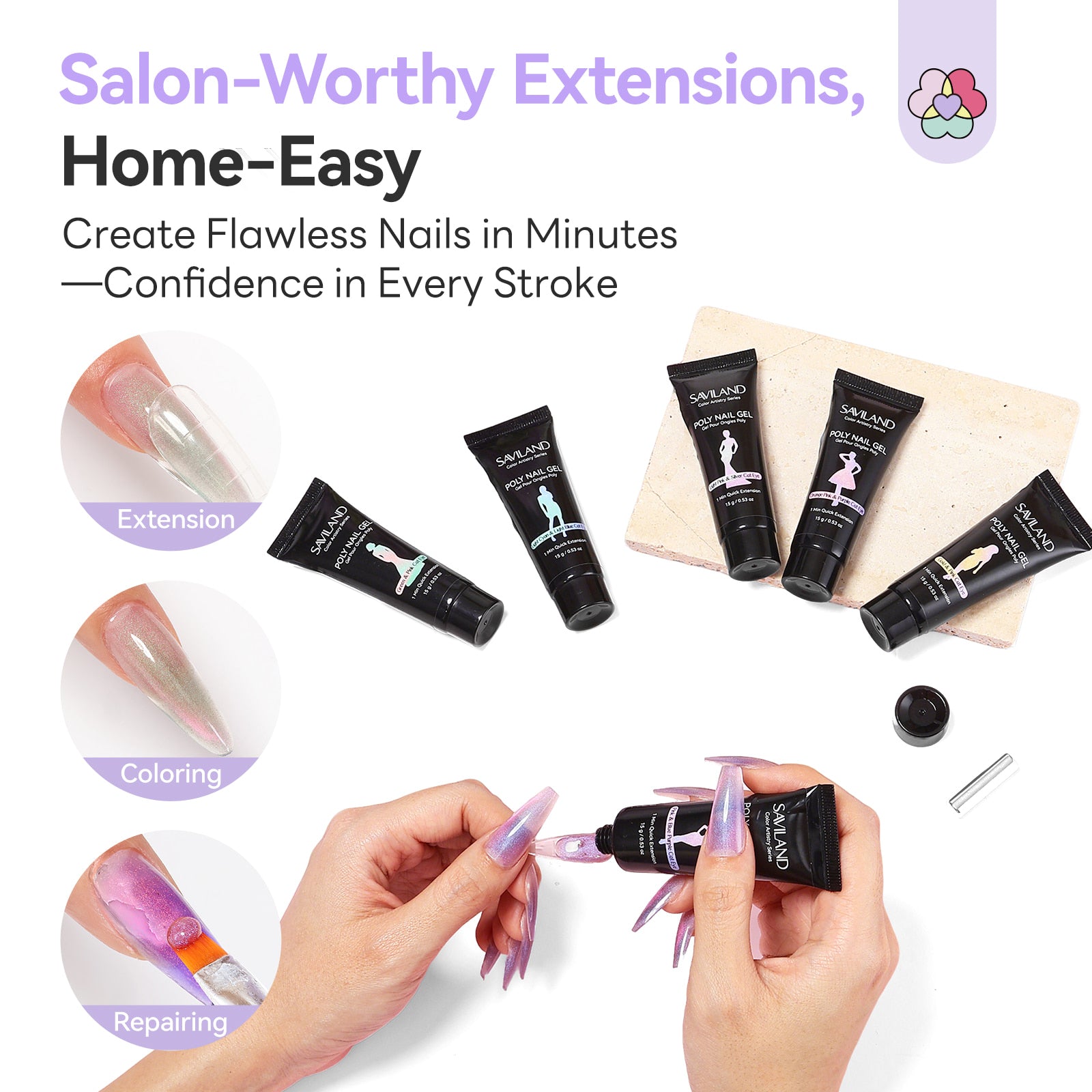 6-Color Aurora Cat Eye Poly Gel Kit (Ships to US Only)