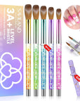 3pcs Acrylic Nail Brush Set, Size 8/10/14 Kolinsky Acrylic Nail Brushes