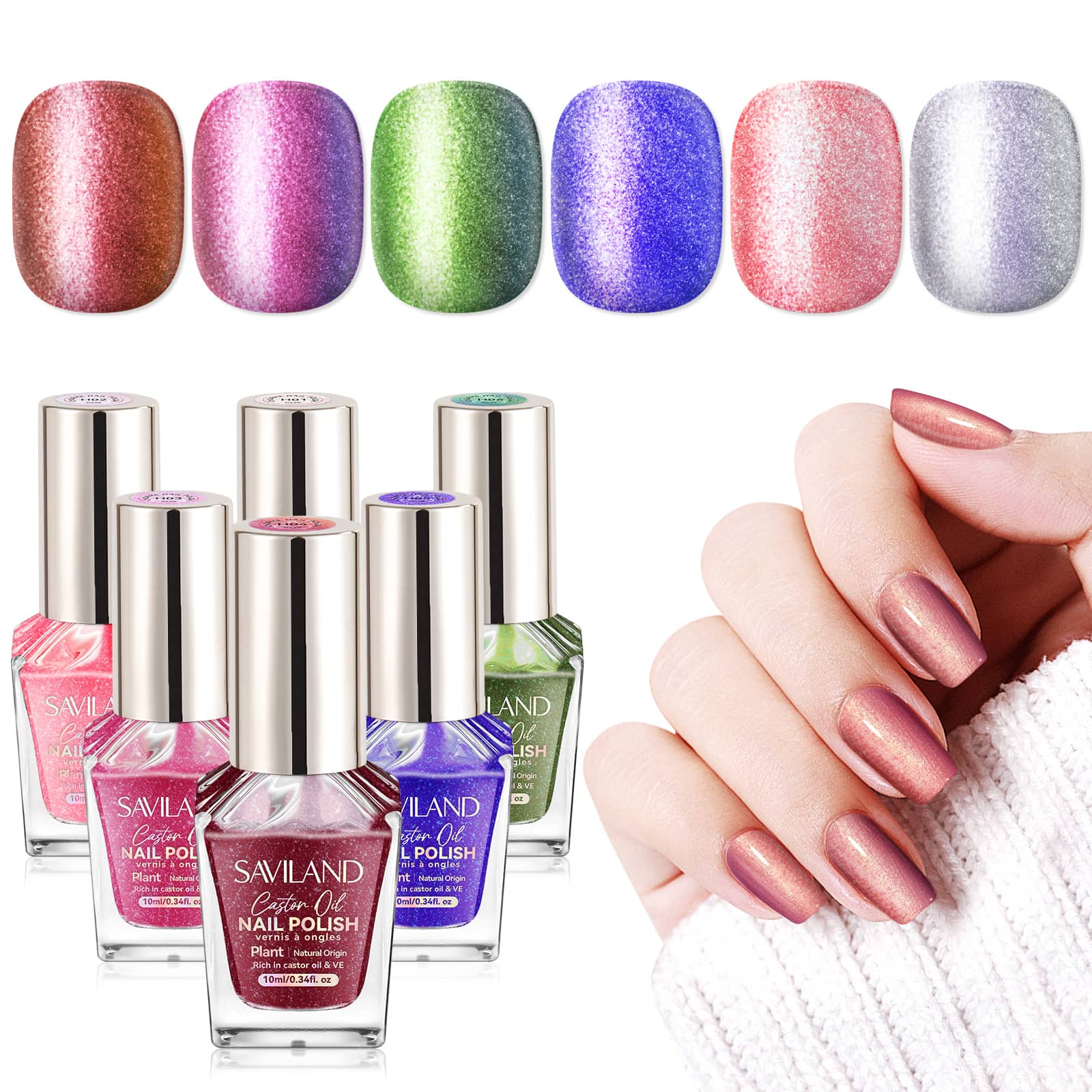 6-Color Chameleon Aurora Nail Polish Set (Ships to US Only)