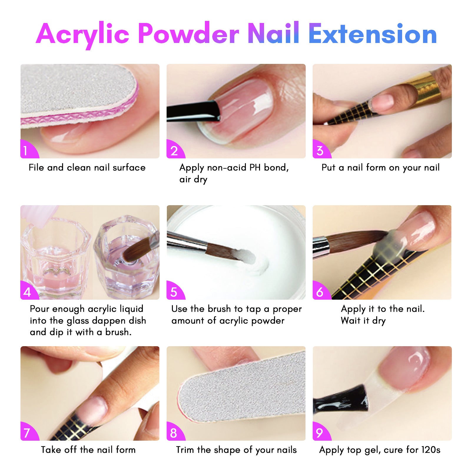 Large Acrylic Monomer Kit with Professional Nail Brushes