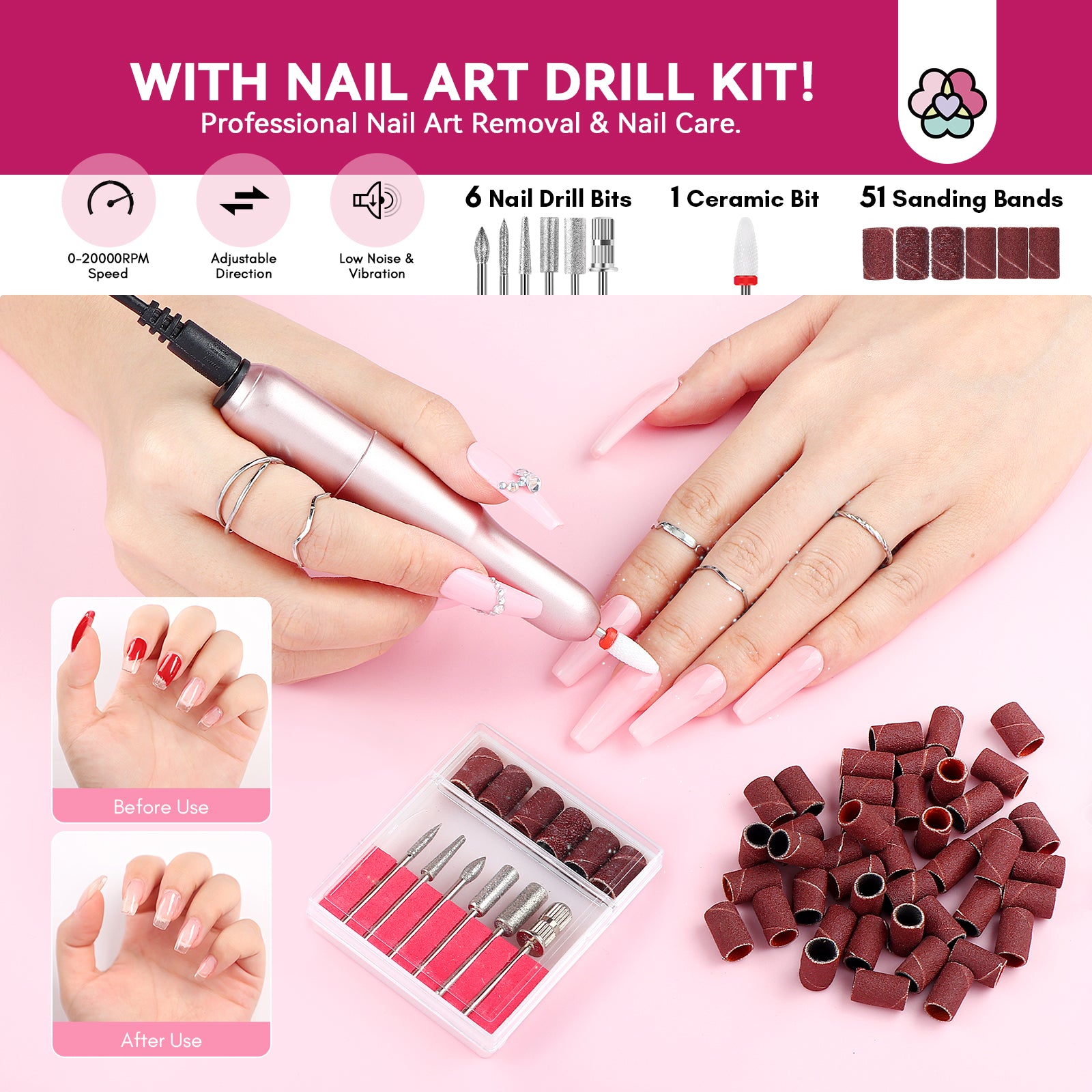 Builder Gel Kit with Nail Drill for Easy Nail Extensions