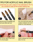 Free 3pcs Acrylic Nail Brush Set Size 8/10/14