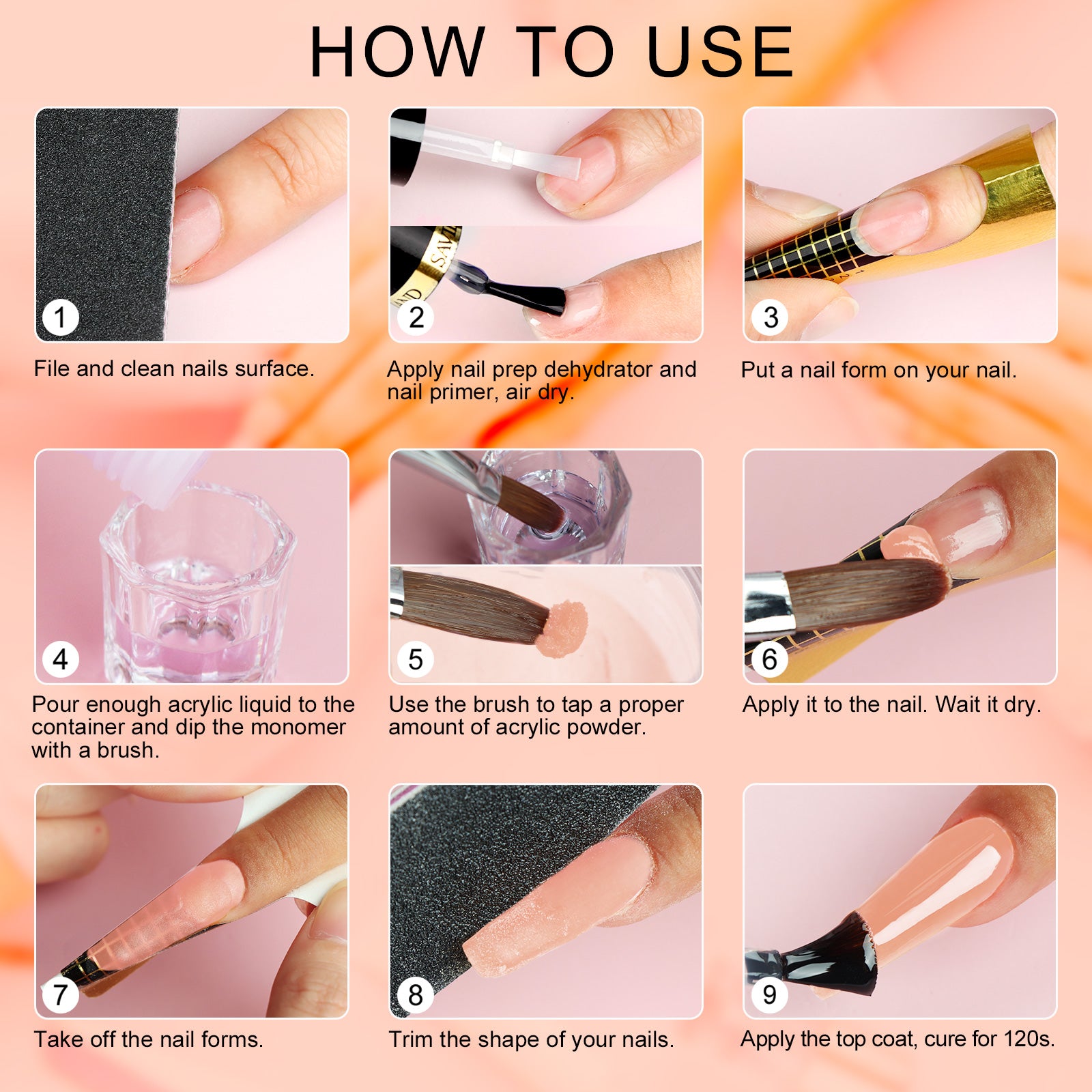 Nude Acrylic Powder for Natural-Looking Nail Extensions (Ships to US Only)