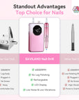 40000RPM Professional Nail Drill for 30S Fast Acrylic Removal