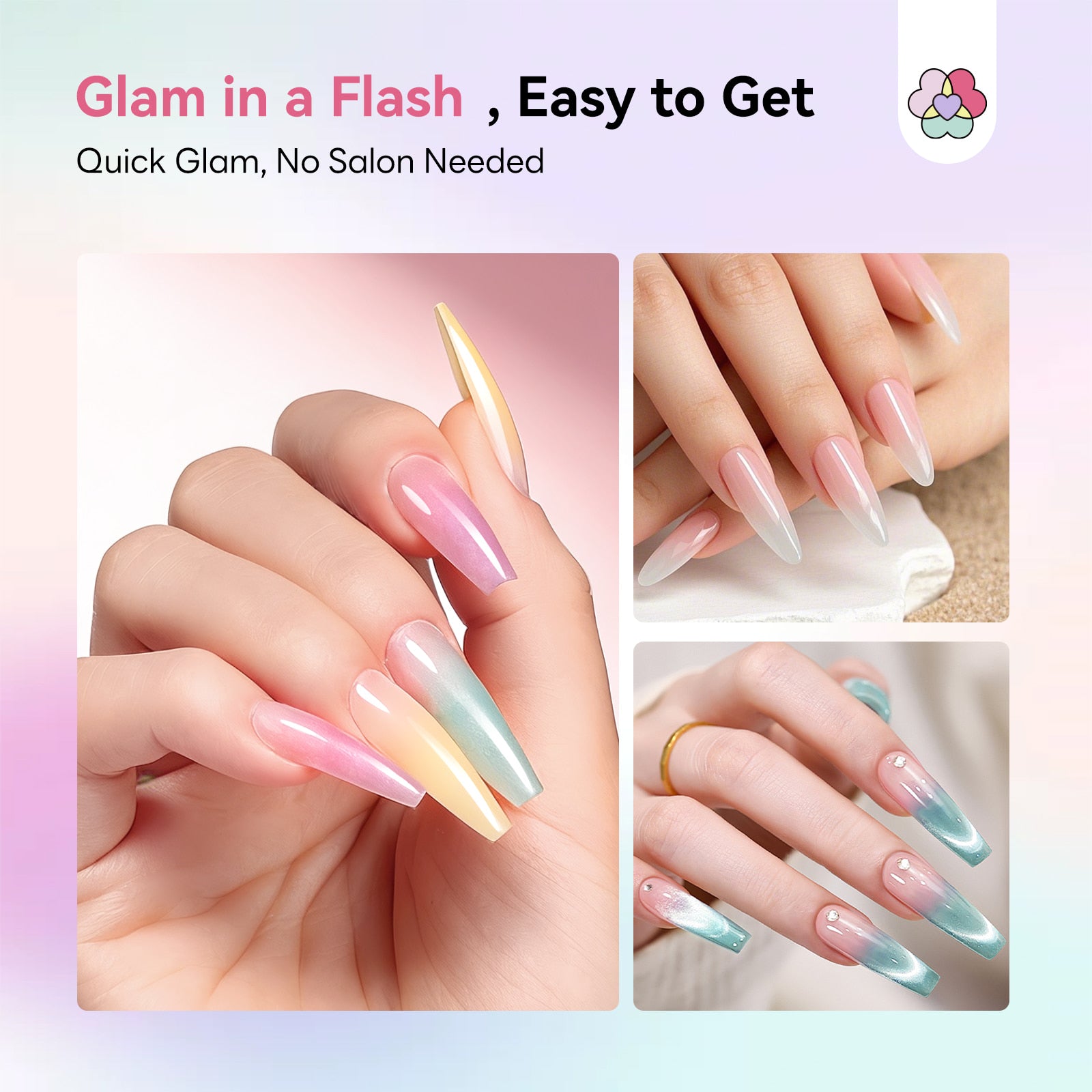 15-Color Sheer Cat Eye Poly Gel Kit (Ships to US Only)