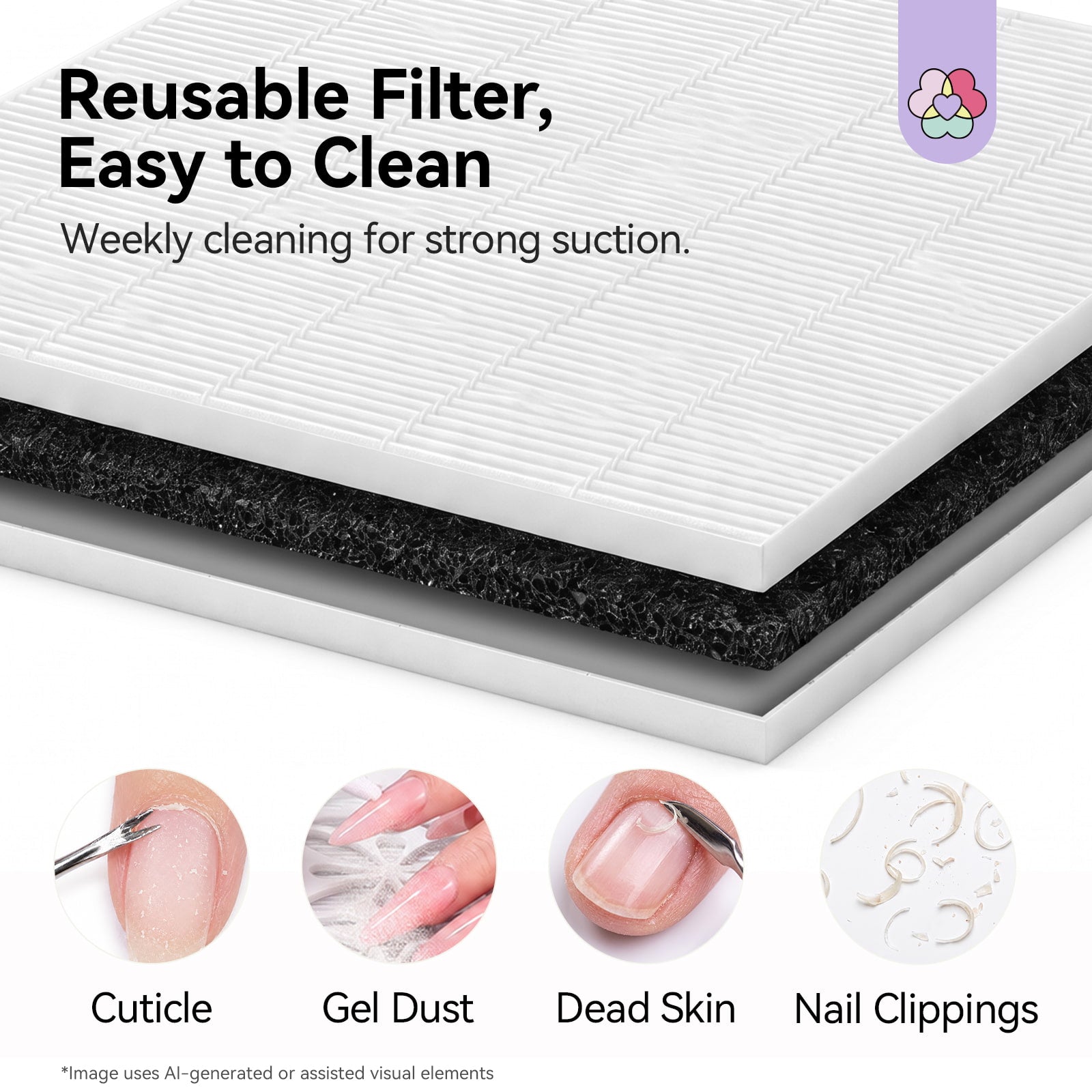 48W Nail Dust Collector with 3-Speed Vacuum Fan &amp; Reusable Filter (Ships to US Only)