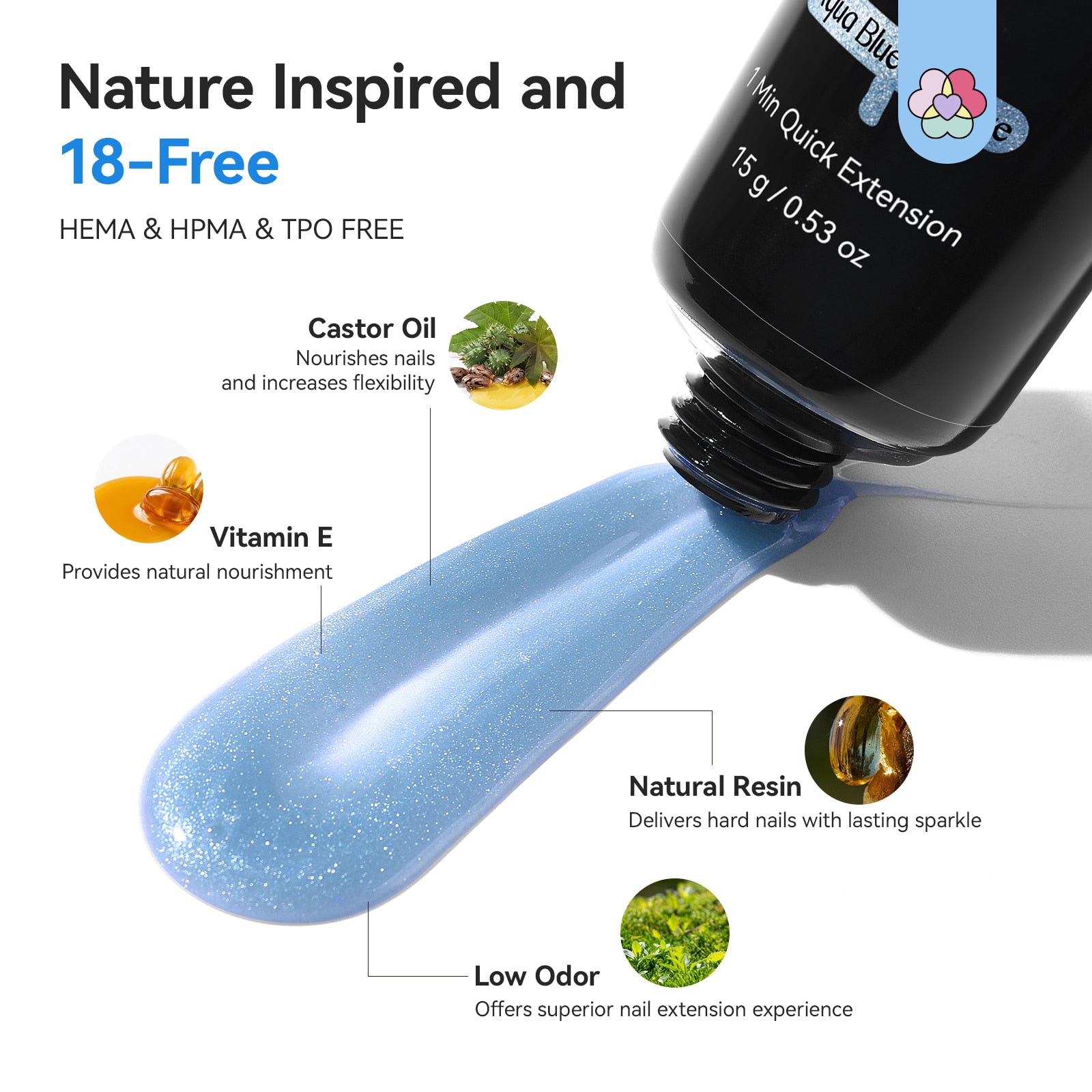 Cat Eye Poly Gel Kit with UV Lamp, Dual Forms &amp; Nail Brush
