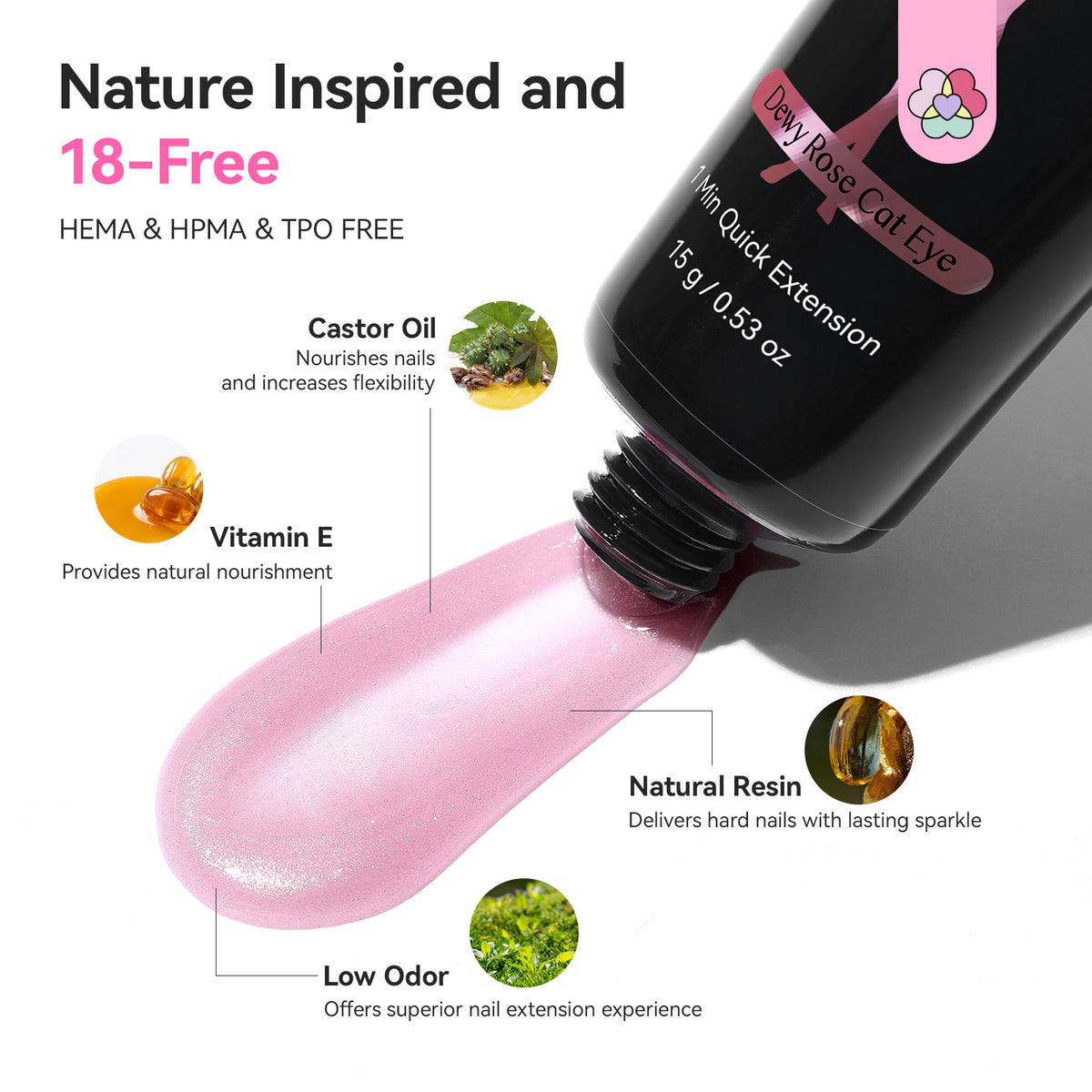 4-Color Pink Cat Eye Poly Gel Extension Kit (Ships to US Only)