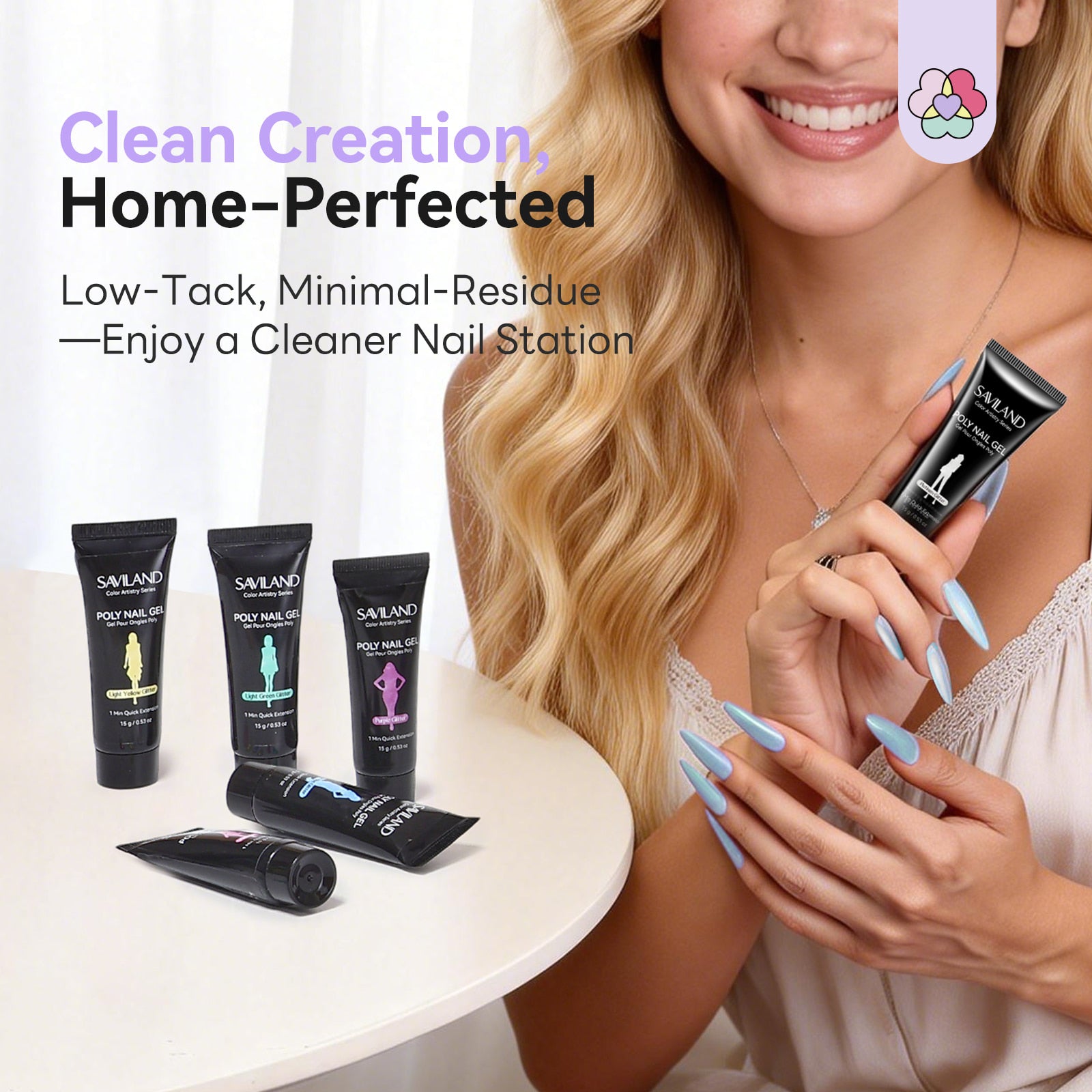 6-Color Pastel Shimmer Poly Gel Kit (Ships to US Only)