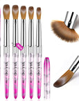 Acrylic Nail Brush Set - 5pcs Size 4/8/10/12/16