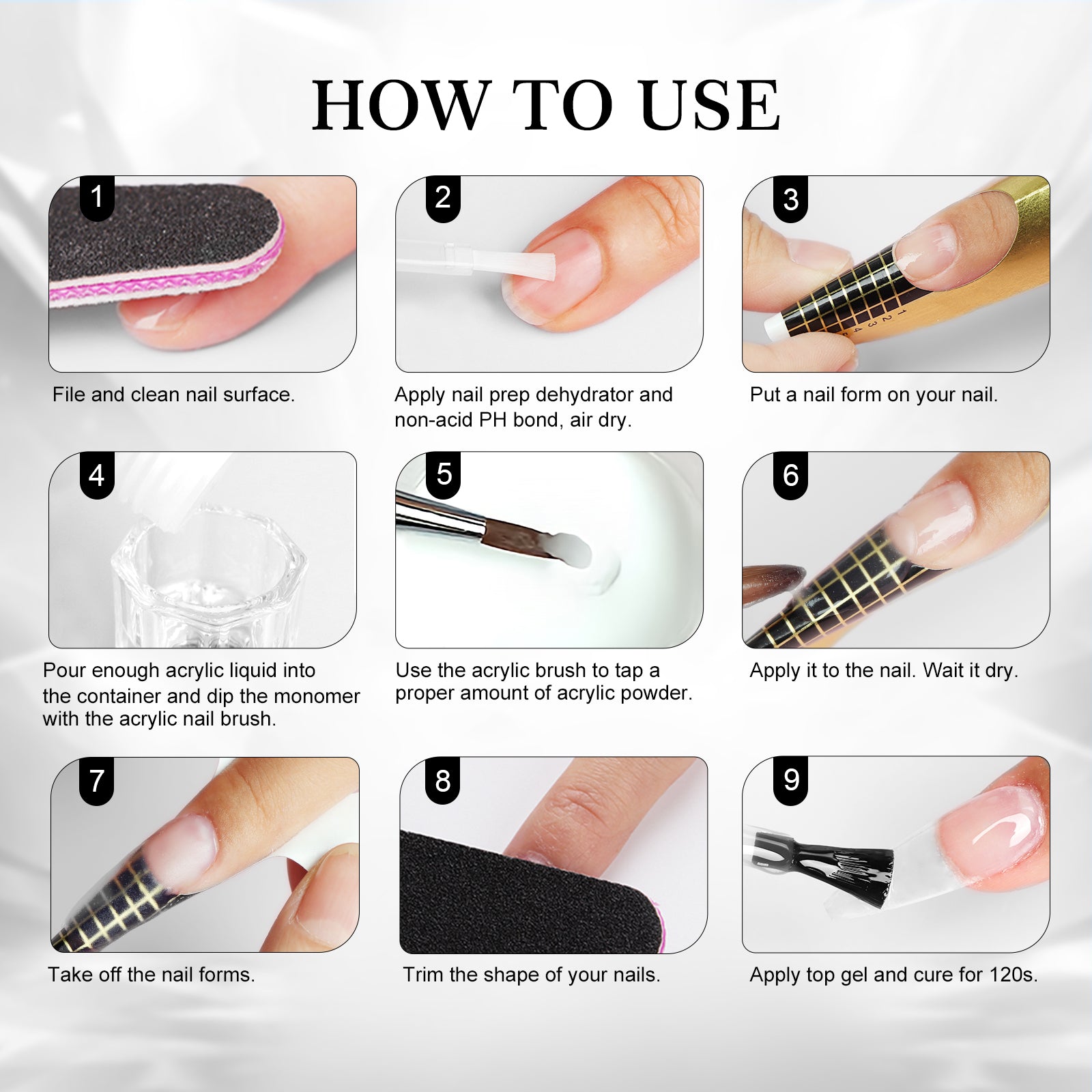 Bubble-Free Clear Acrylic Powder for Long-Lasting Nails