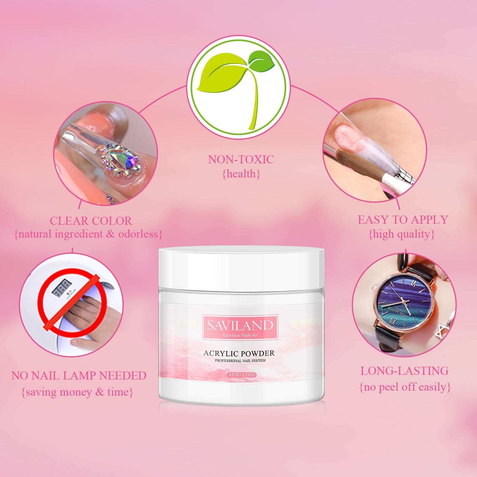 [US ONLY]1pcs 120g Crystal Clear Acrylic Powder