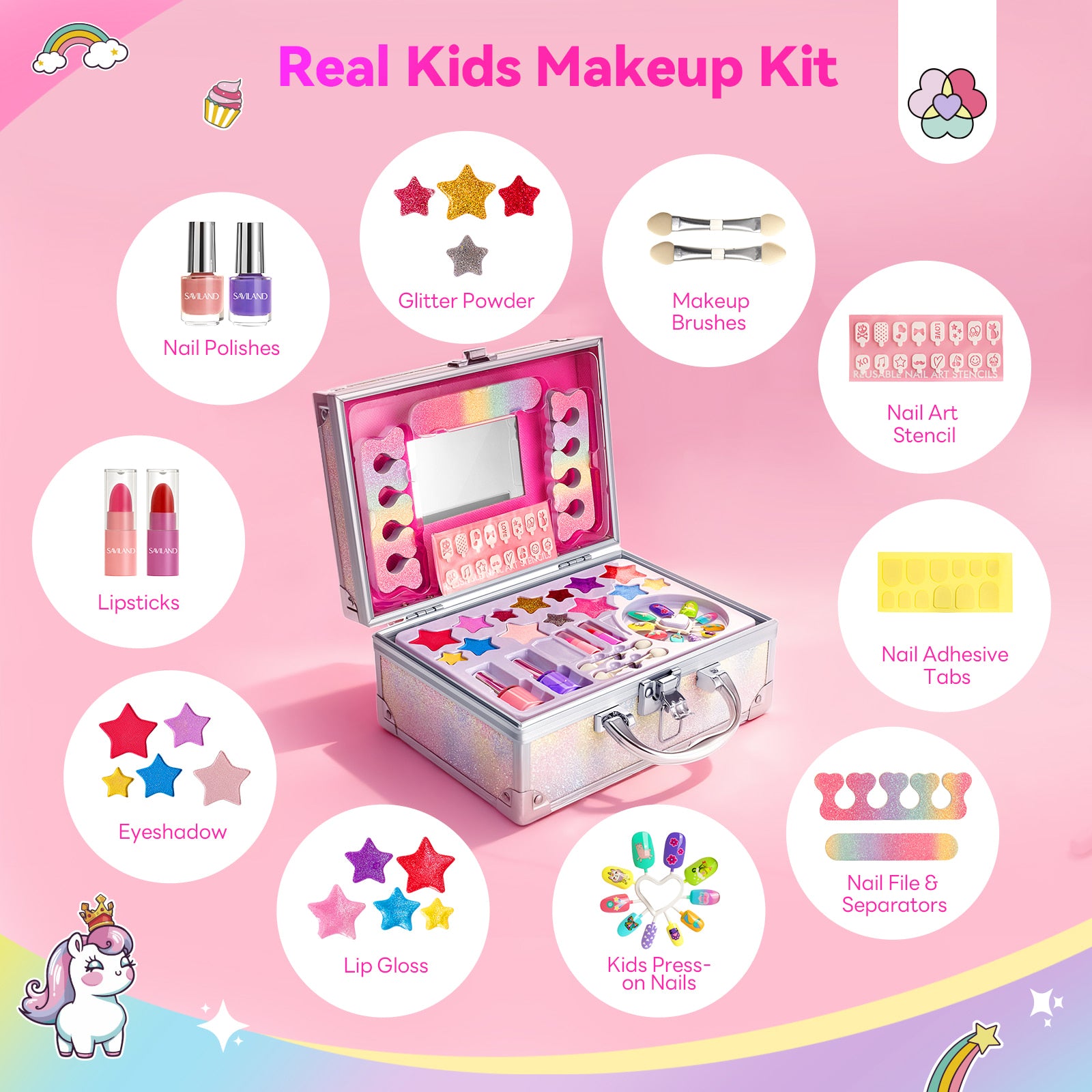 32-Piece Washable Kids Makeup Kit (Ships to US Only)