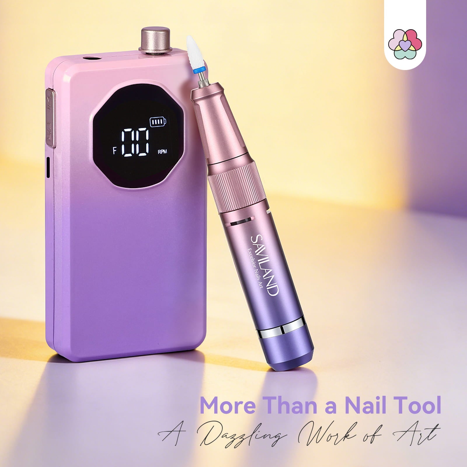 40000RPM Electric Nail Drill for Acrylic Nails, Low Noise Purple (Ships to US Only)