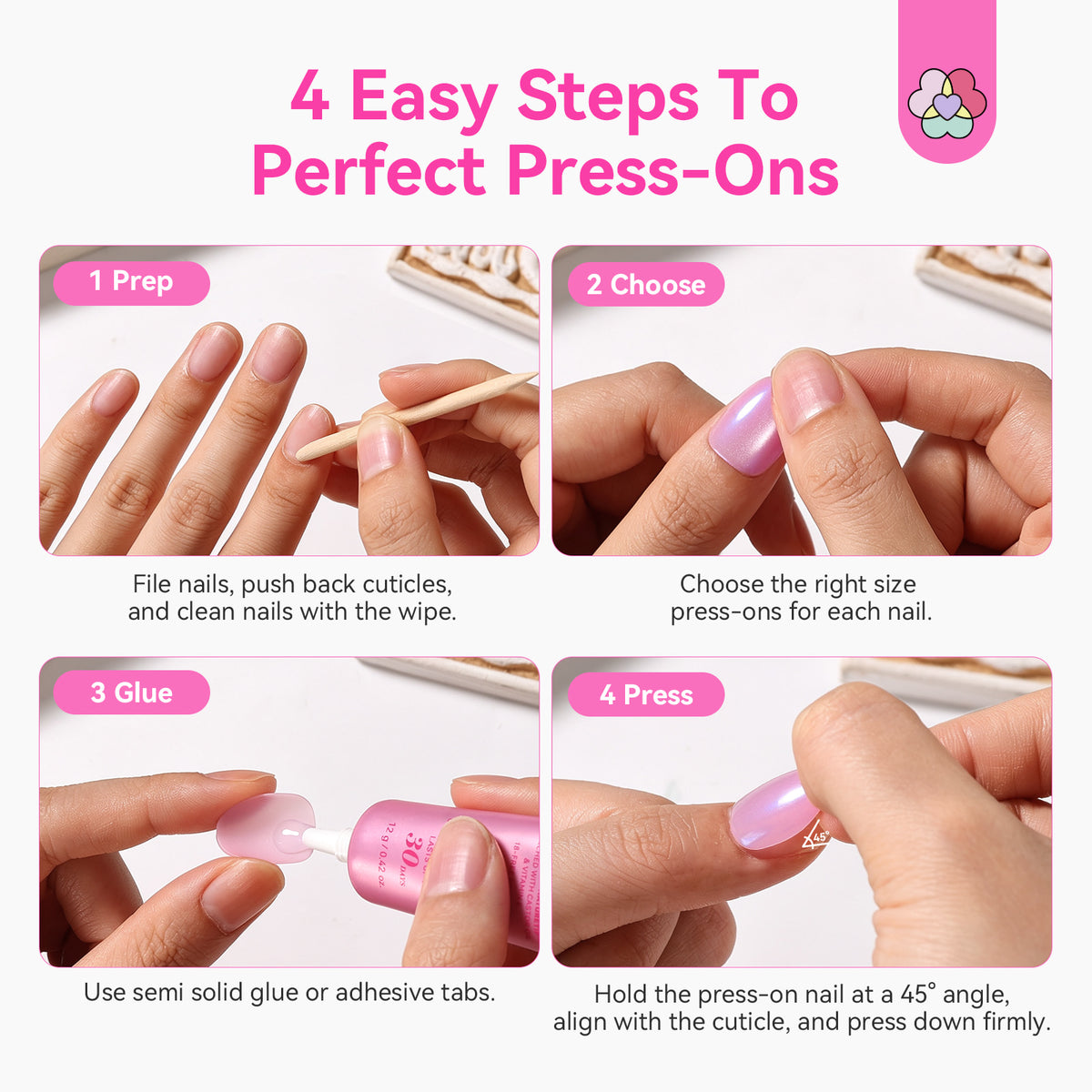 32-Piece Pink Cat Eye Extra Short Almond Press-On Nails  (Ships to US Only)